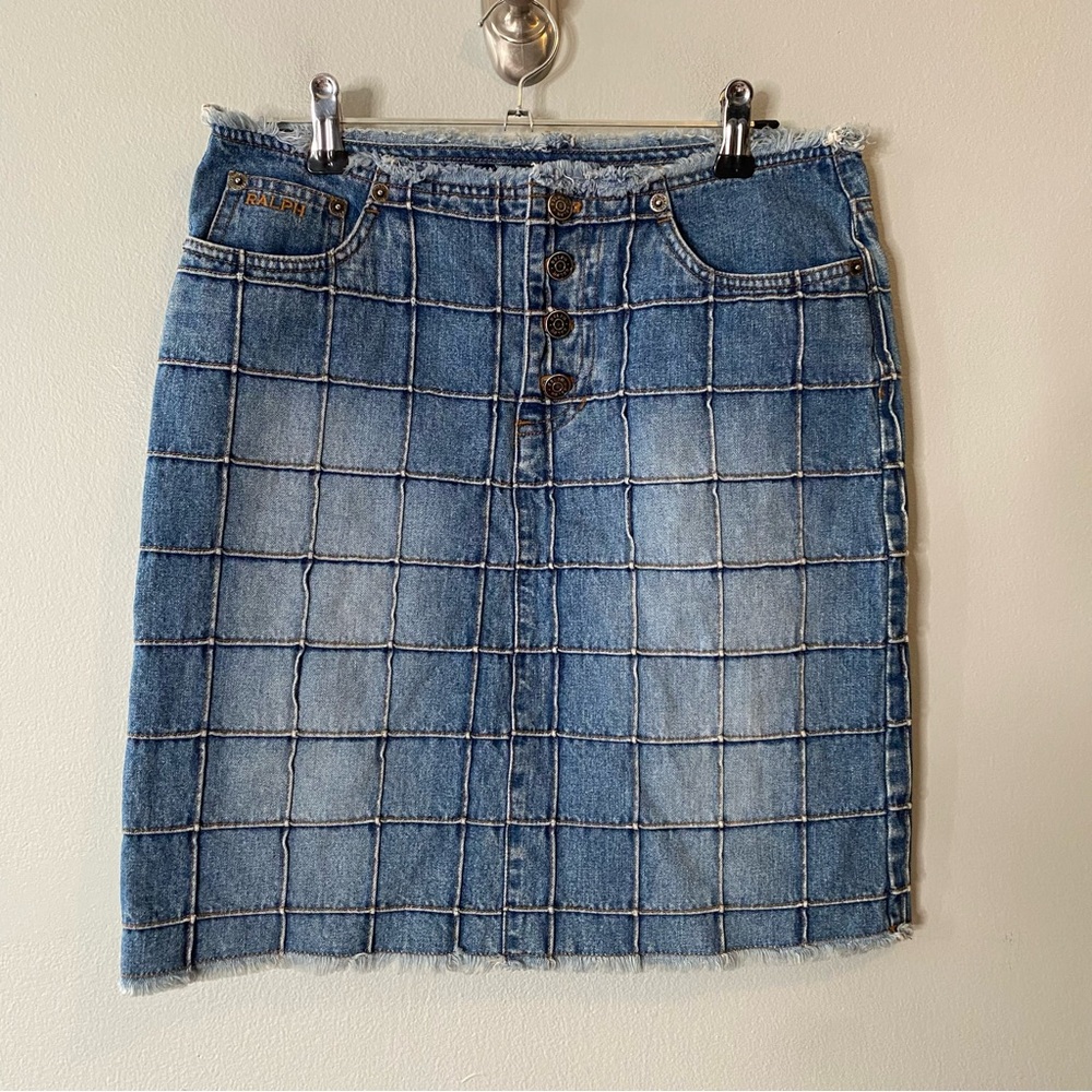Ralph Lauren Y2K Vintage Patchwork Denim Skirt